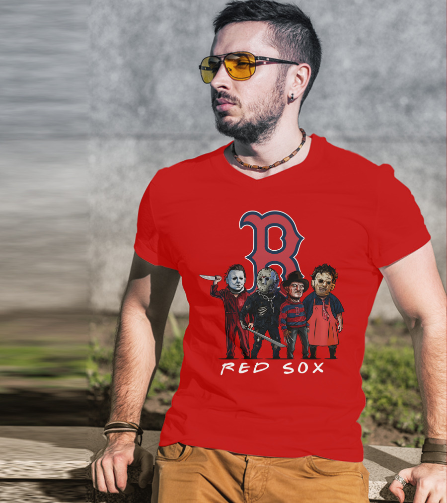 Boston Red Sox Halloween Horror Icons Slasher Squad T-Shirt