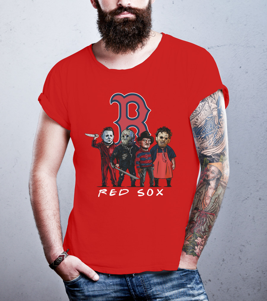 Boston Red Sox Halloween Horror Icons Slasher Squad T-Shirt