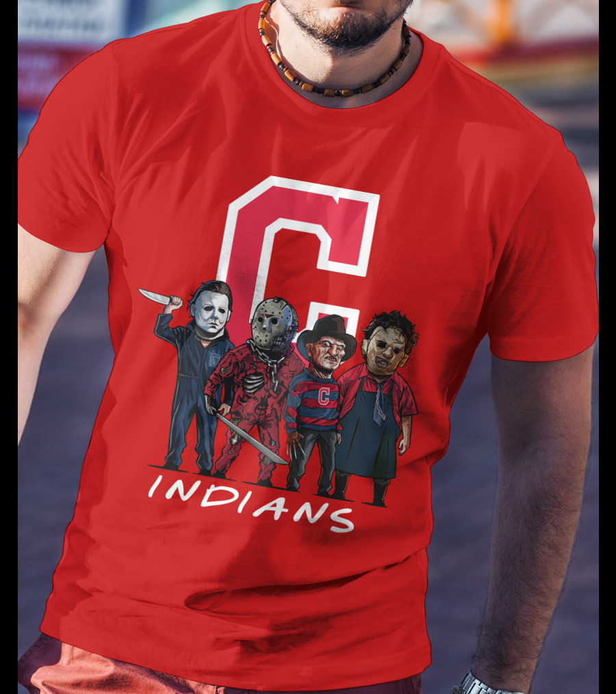 Cleveland Indians Halloween Horror Icons Slashers Crossover T-Shirt