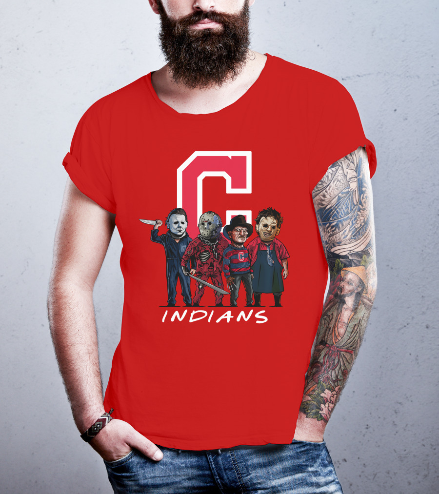 Cleveland Indians Halloween Horror Icons Slashers Crossover T-Shirt