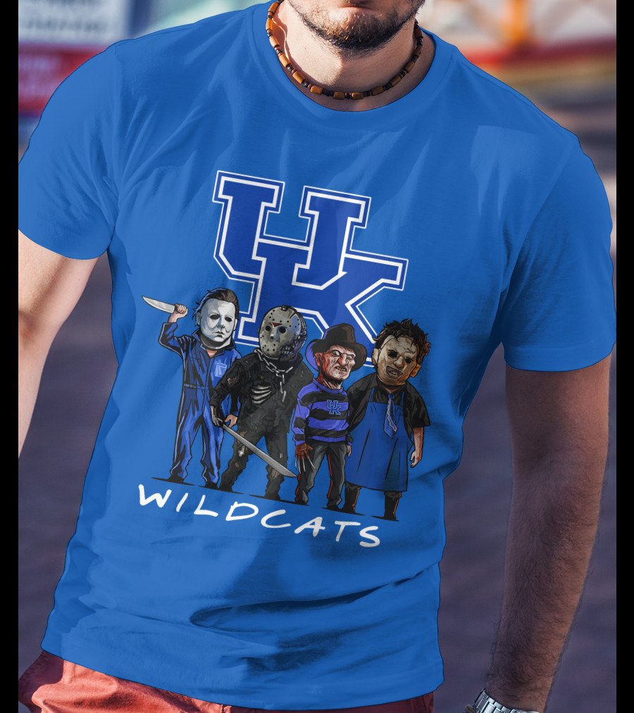 Kentucky Wildcats Halloween Horror Characters Team Up With Iconic Slashers T-Shirt