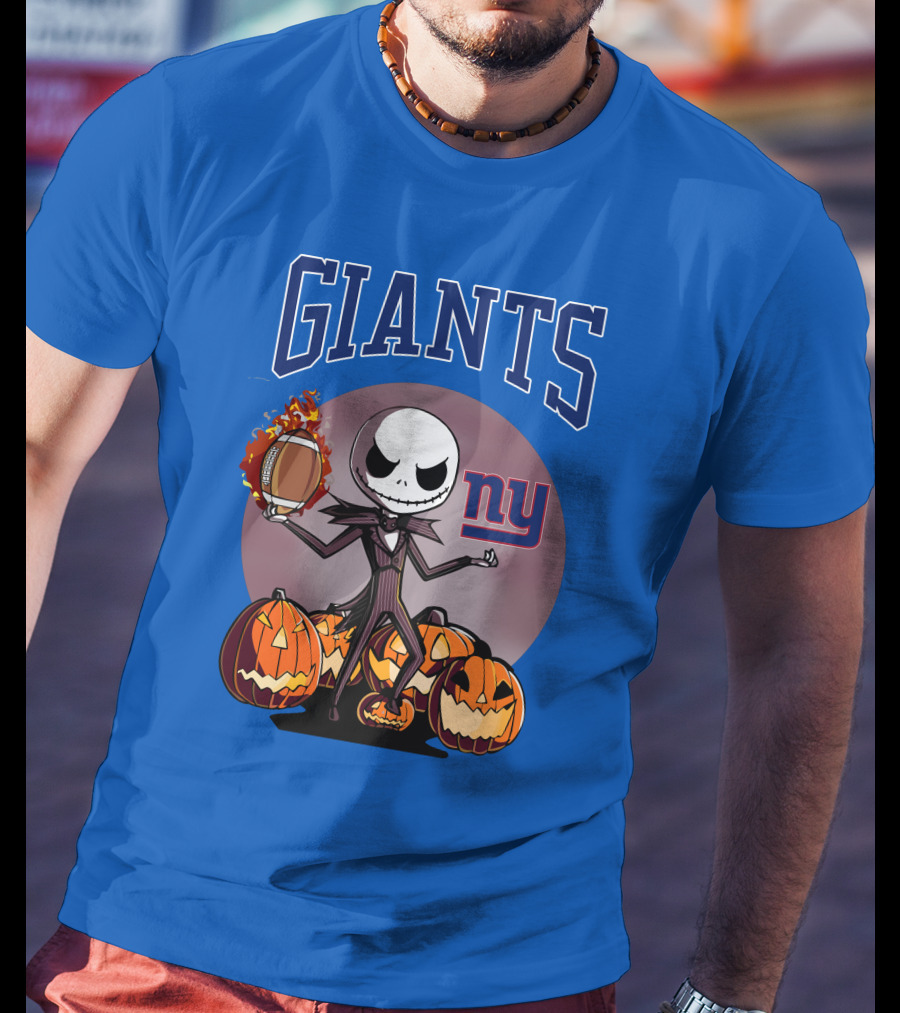 Giants NY Jack Skellington Pumpkin Halloween T-Shirt