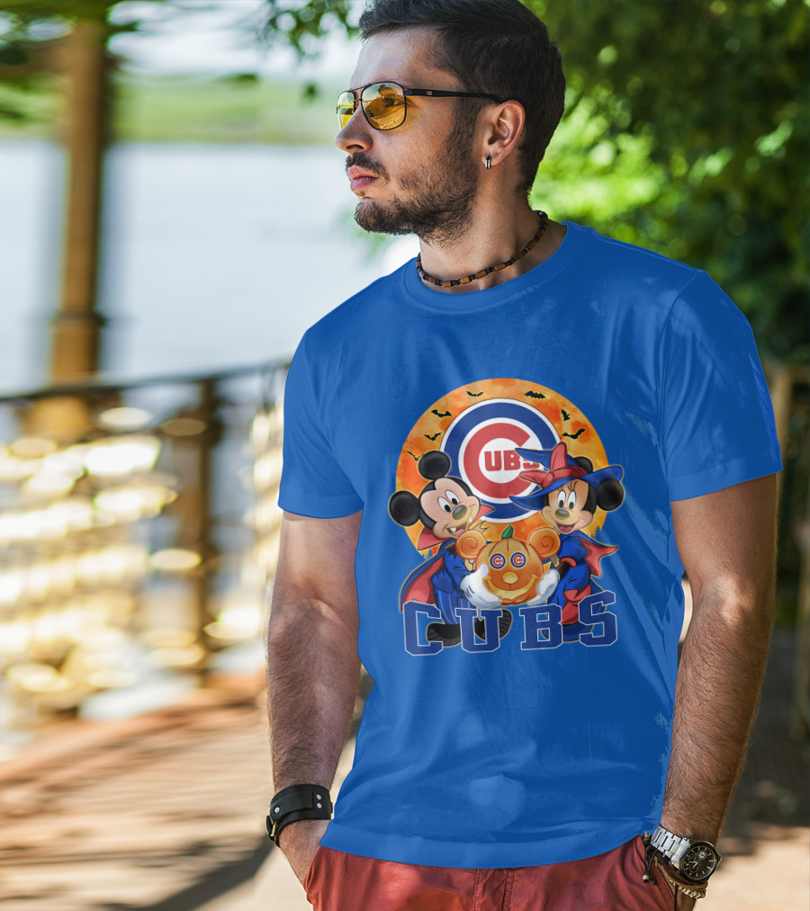 Chicago Cubs Mickey Mouse Minnie Mouse Halloween Pumpkin Magic T-Shirt