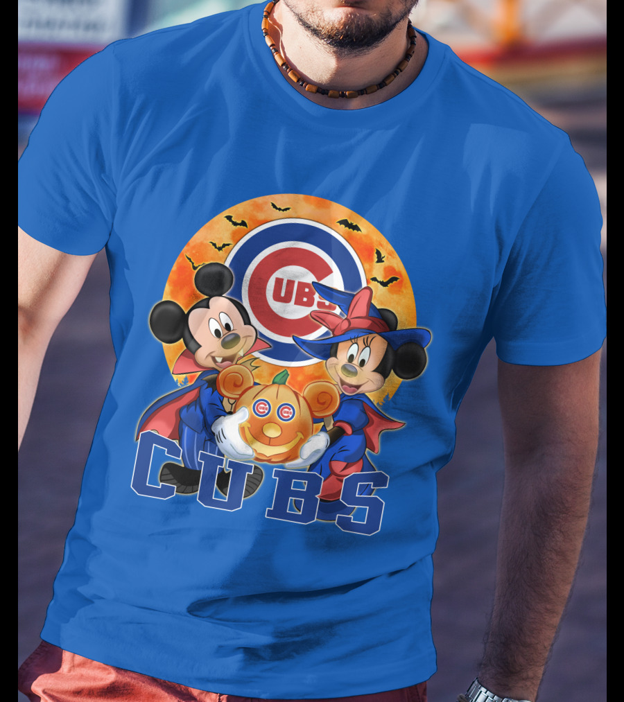 Chicago Cubs Mickey Mouse Minnie Mouse Halloween Pumpkin Magic T-Shirt