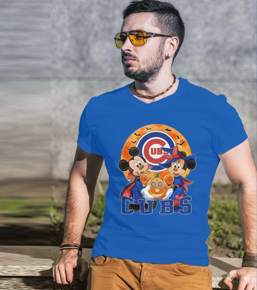 Chicago Cubs Mickey Mouse Minnie Mouse Halloween Pumpkin Magic T-Shirt