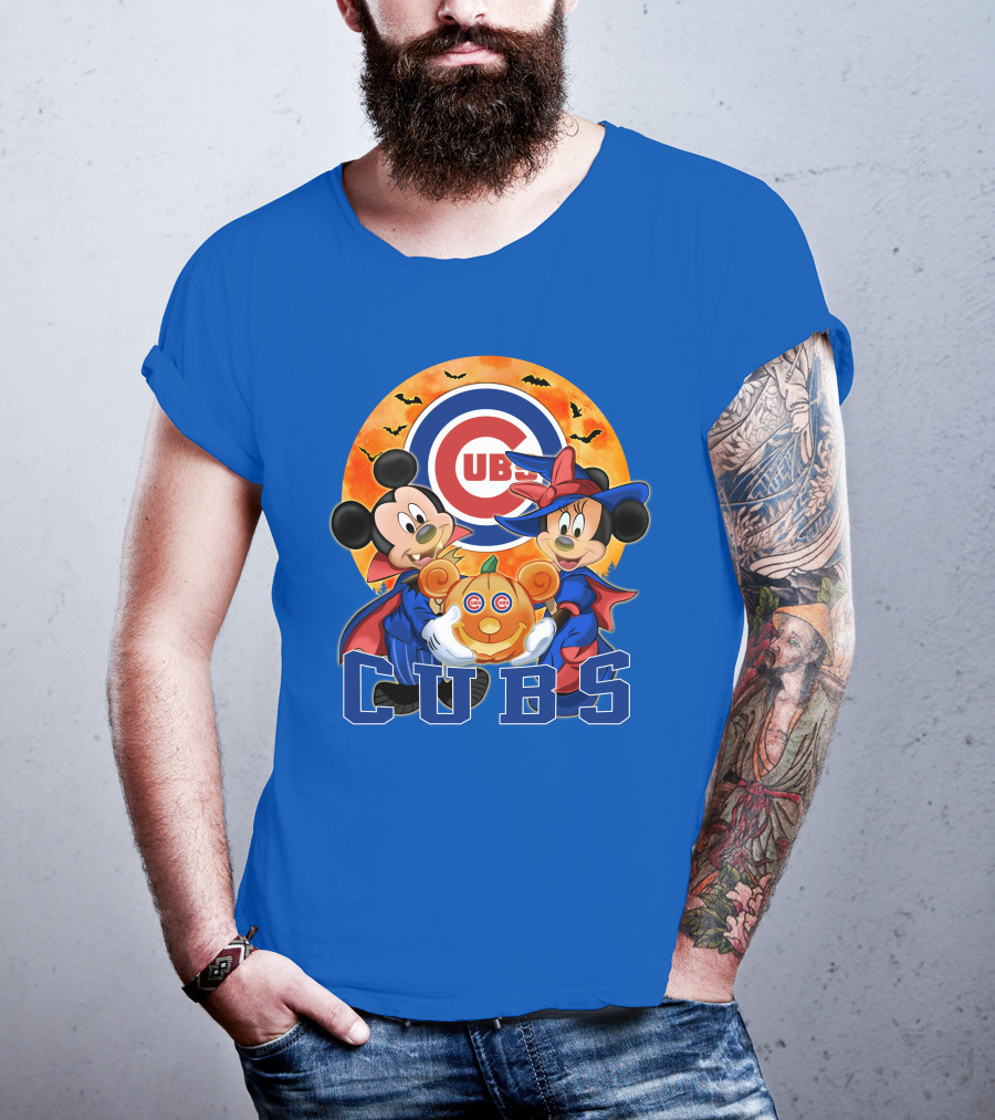 Chicago Cubs Mickey Mouse Minnie Mouse Halloween Pumpkin Magic T-Shirt