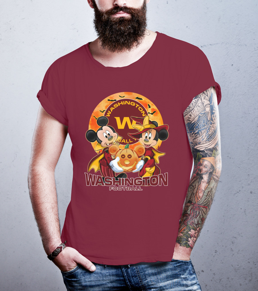 Washington Football Mickey Mouse Minnie Mouse Halloween T-Shirt