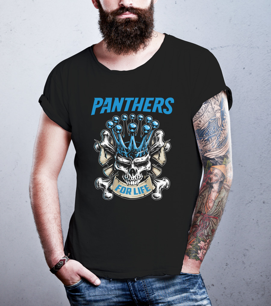 Panthers Skull King For Life T-Shirt