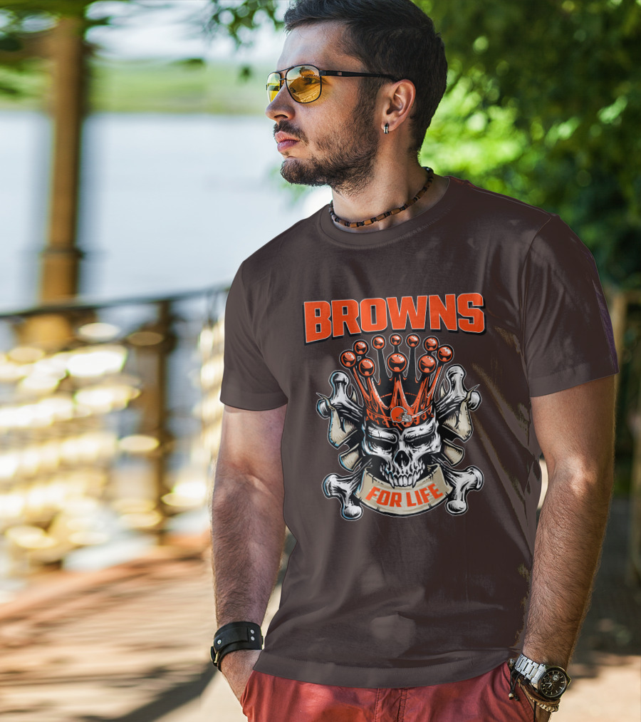 Browns Skull King For Life T-Shirt