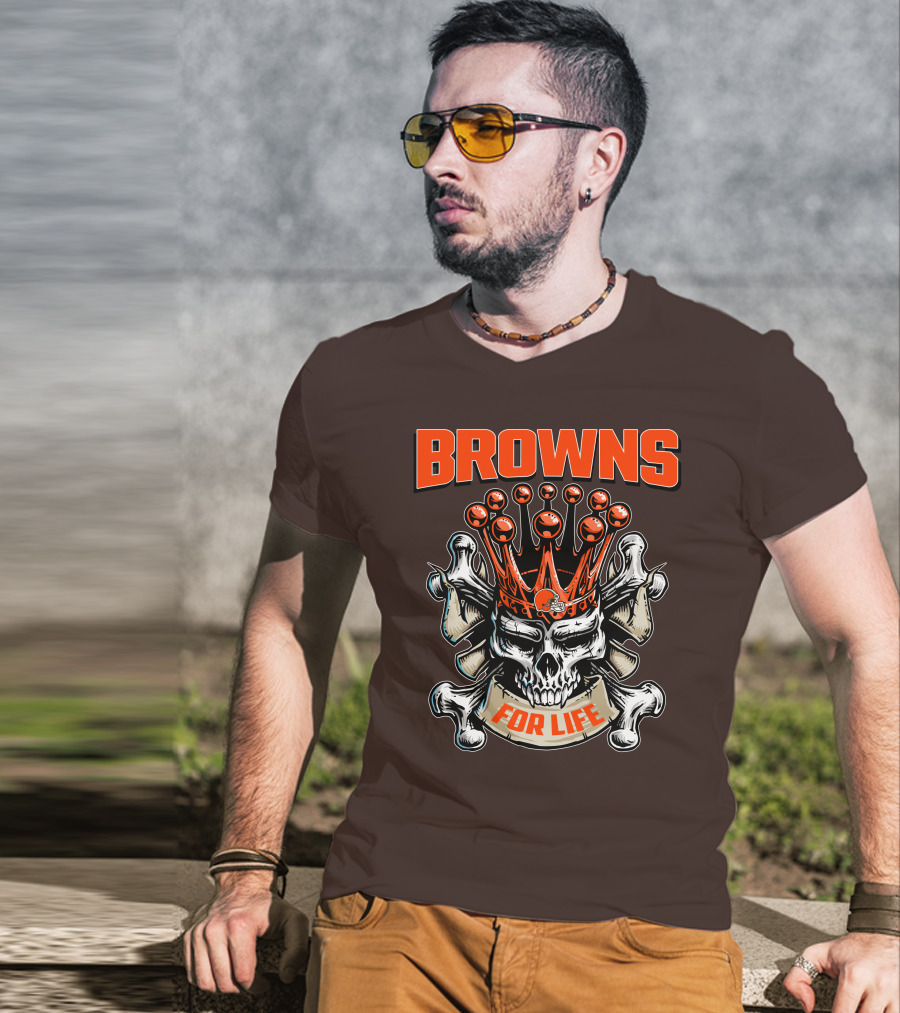 Browns Skull King For Life T-Shirt