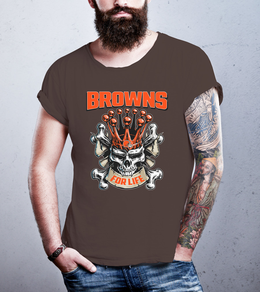 Browns Skull King For Life T-Shirt