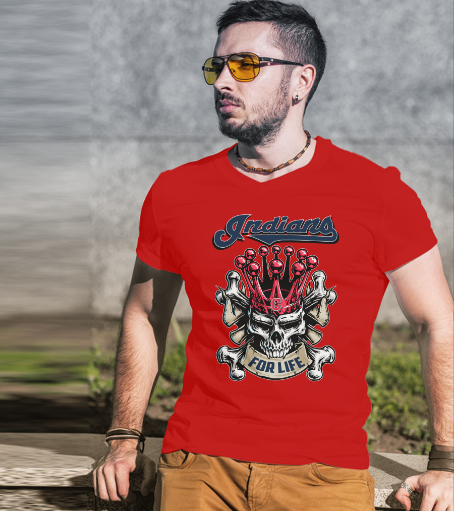 Indians Skull King Crown C For Life T-Shirt