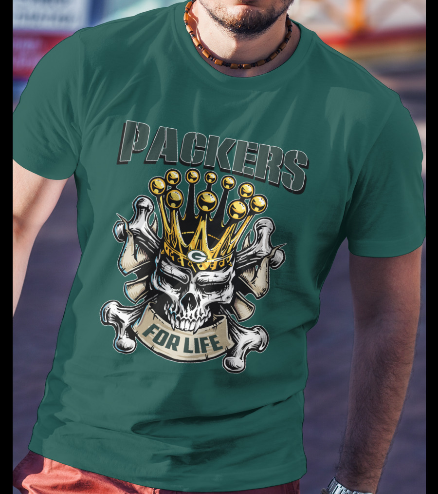 Packers Skull King Crown For Life T-Shirt