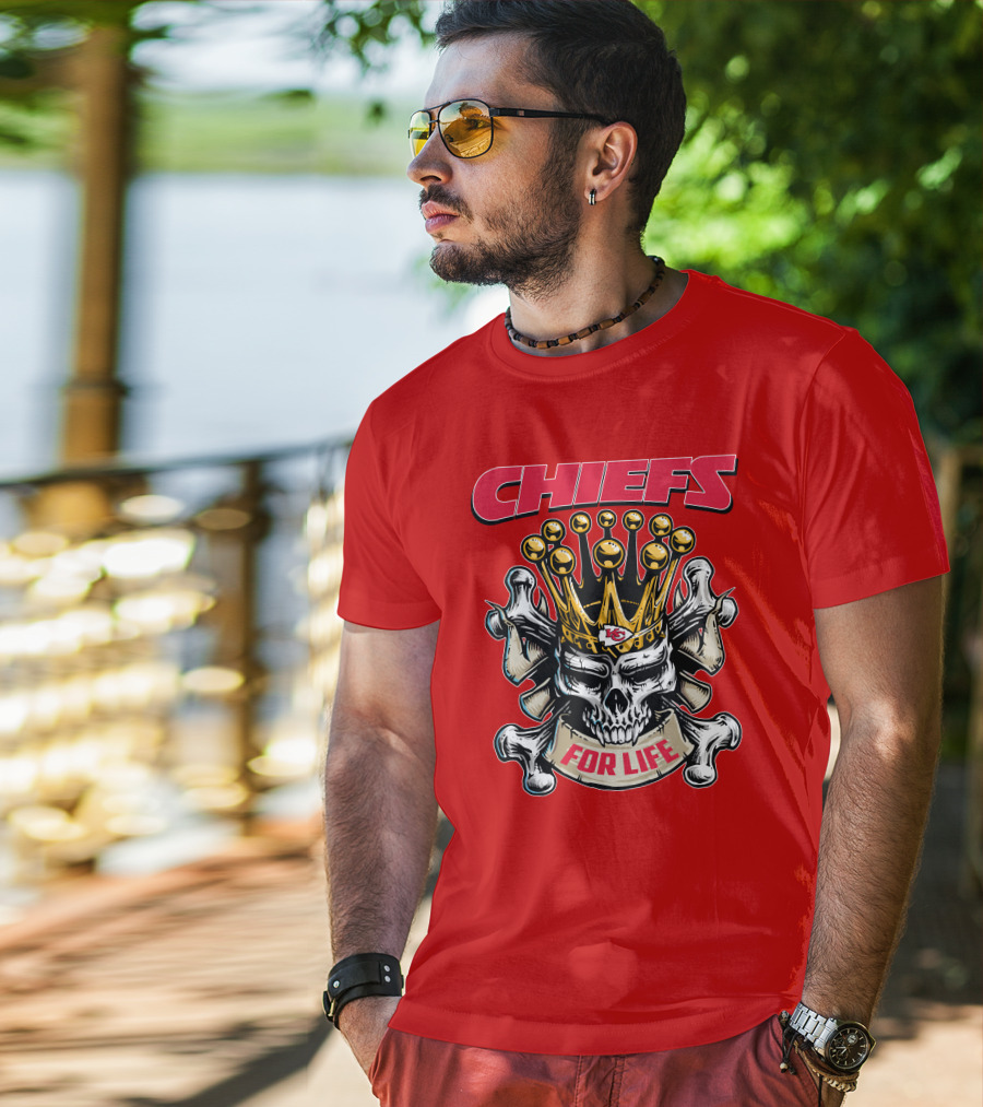 Chiefs Skull King Crown For Life T-Shirt