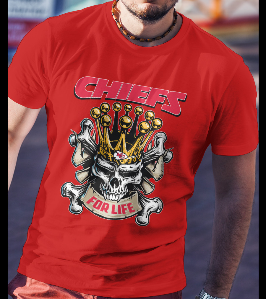 Chiefs Skull King Crown For Life T-Shirt