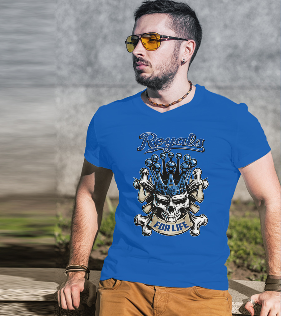 Royals Skull King For Life Kansas City Royals T-Shirt