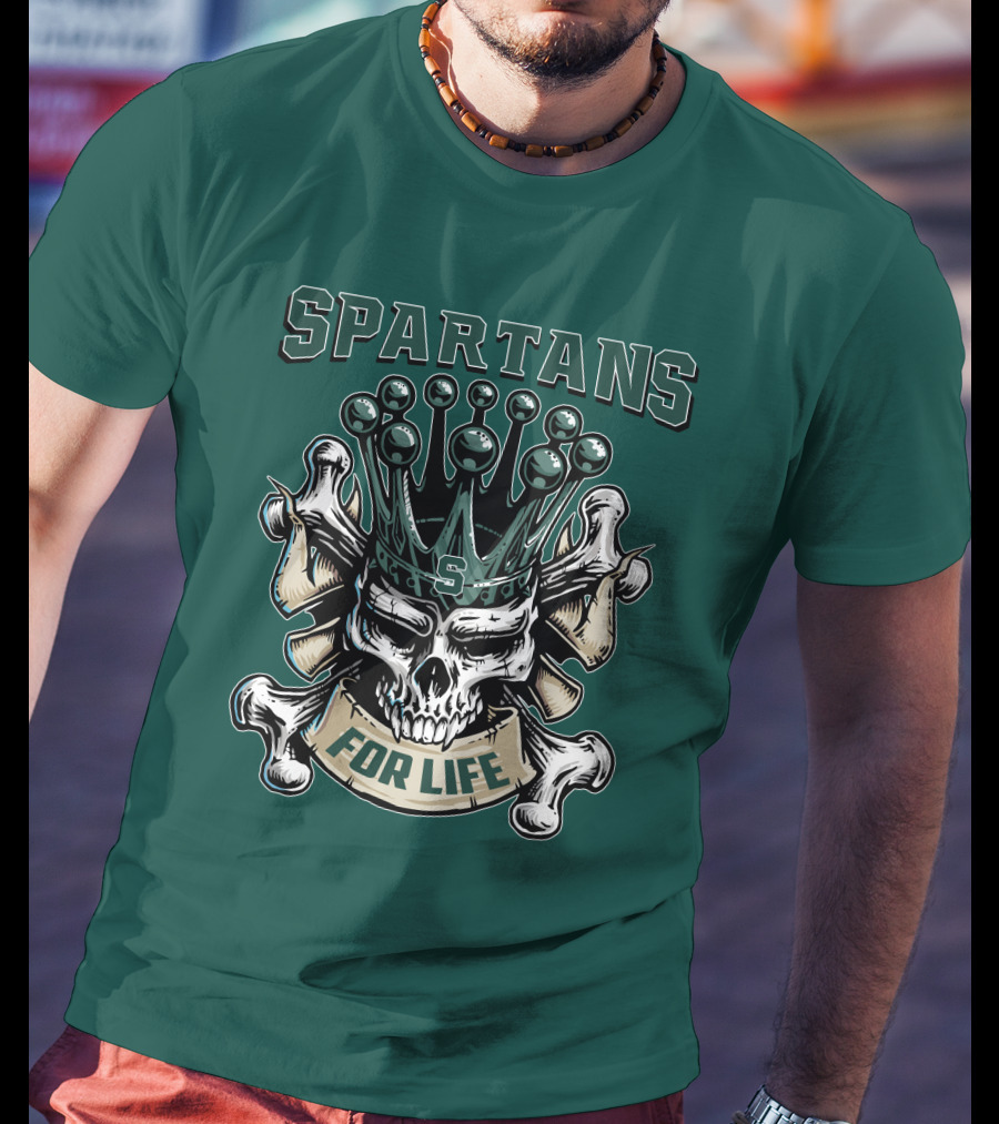 Spartans Skull King Michigan State For Life T-Shirt
