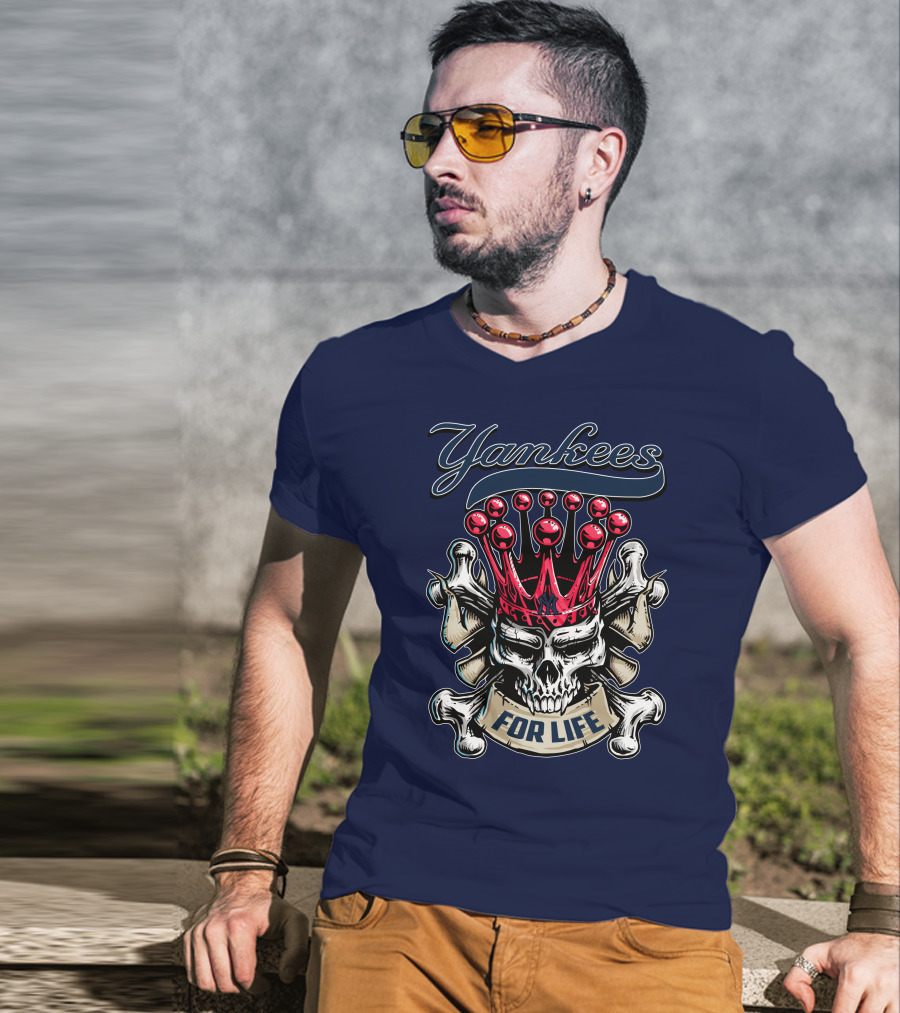 Yankees Skull King Crown For Life T-Shirt
