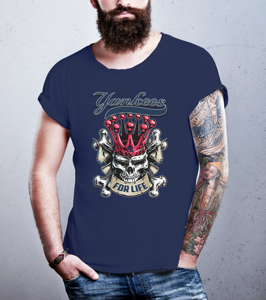 Yankees Skull King Crown For Life T-Shirt
