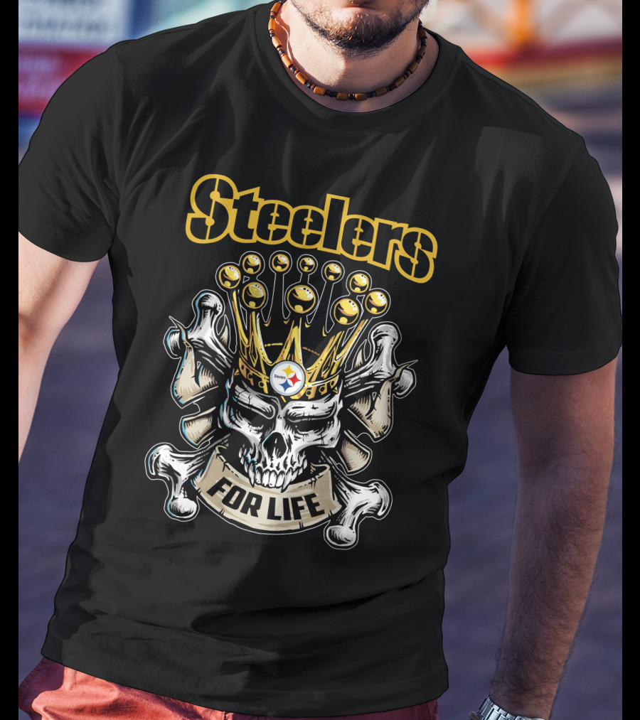 Steelers Skull King Crown For Life T-Shirt