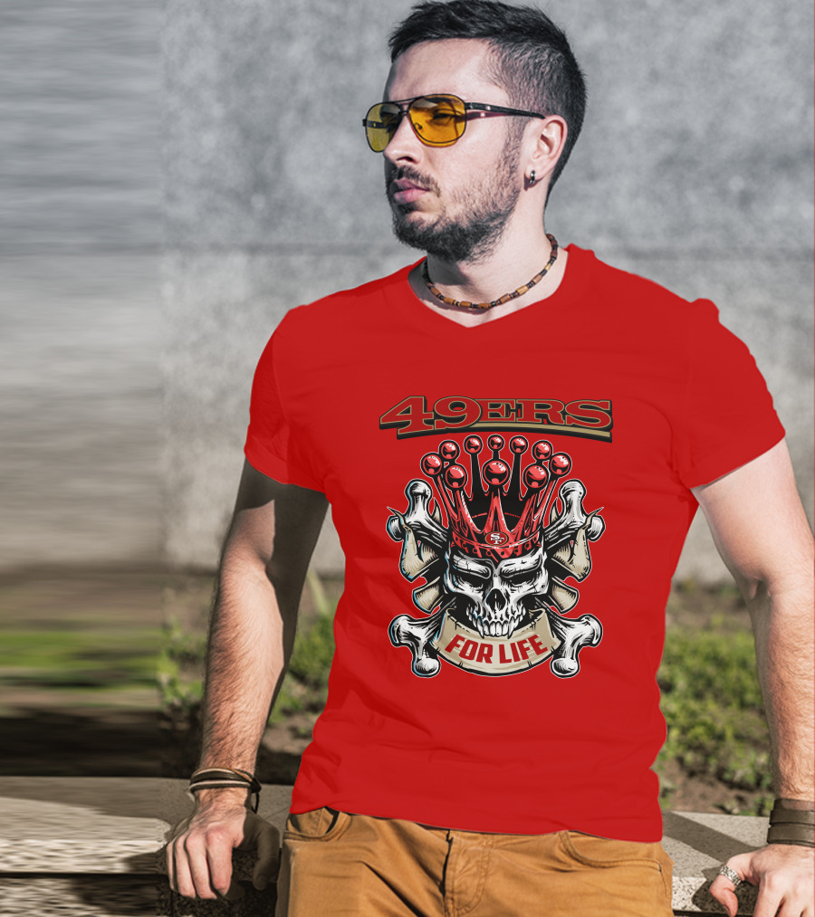 49ers Skull King Crowned For Life T-Shirt