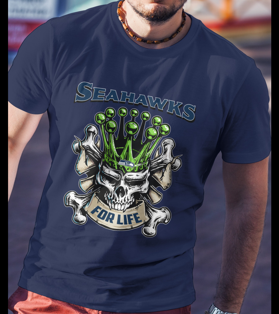 Skull King Seahawks For Life T-Shirt