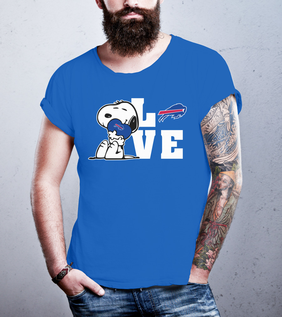 Snoopy Holding Heart Buffalo Bills Love T-Shirt