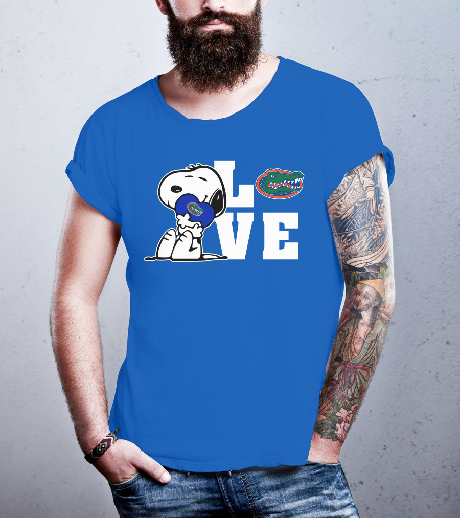 Snoopy Love Florida Gators Peanuts Team Fan Merchandise T-Shirt