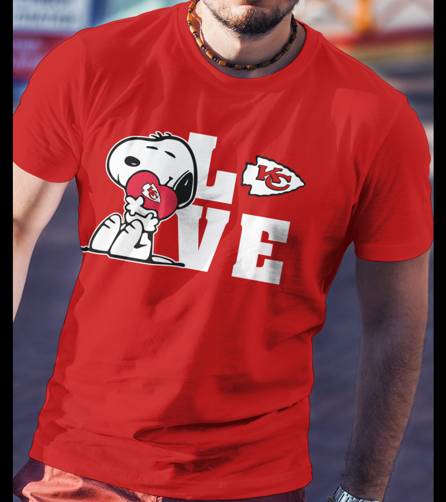 Snoopy Love Kc Kansas City Chiefs T-Shirt