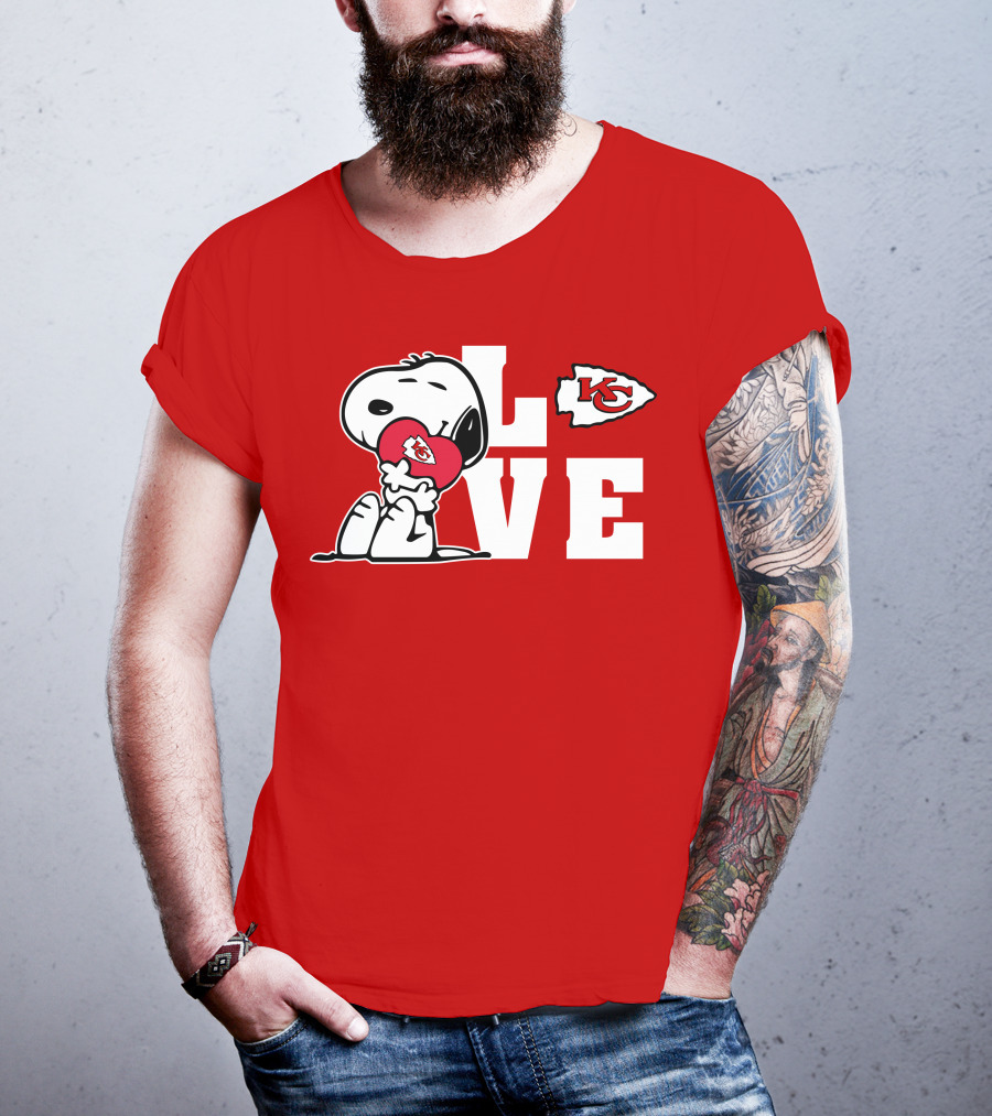 Snoopy Love Kc Kansas City Chiefs T-Shirt