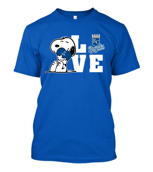 Snoopy Love Kc Royals With Heart T-Shirt