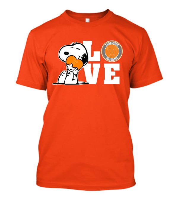 Snoopy Love Tennessee Volunteers Logo Peanuts Football Fan T-Shirt