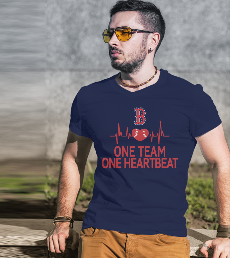Boston Red Sox Heartbeat Unity Baseball T-Shirt