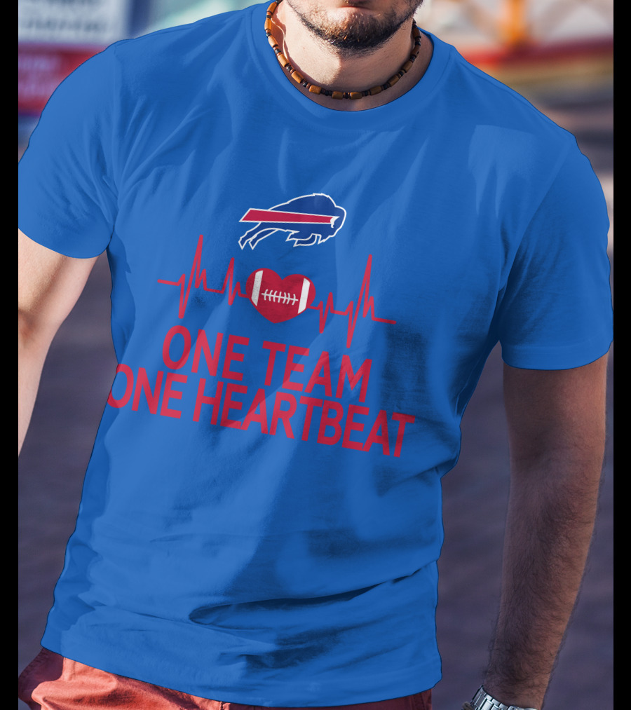 Buffalo Bills One Team One Heartbeat Football Heartbeat T-Shirt