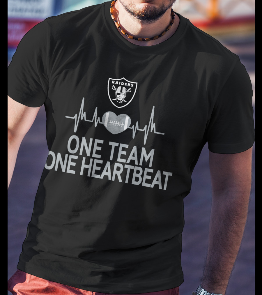 Las Vegas Raiders One Team One Heartbeat Football T-Shirt