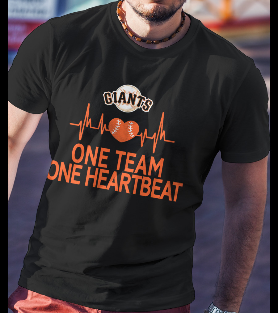 San Francisco Giants Baseball Heartbeat One Team One Heartbeat T-Shirt