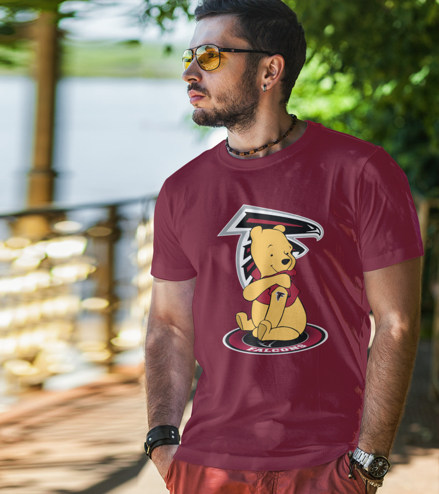 Atlanta Falcons Winnie The Pooh Mascot Crossover T-Shirt