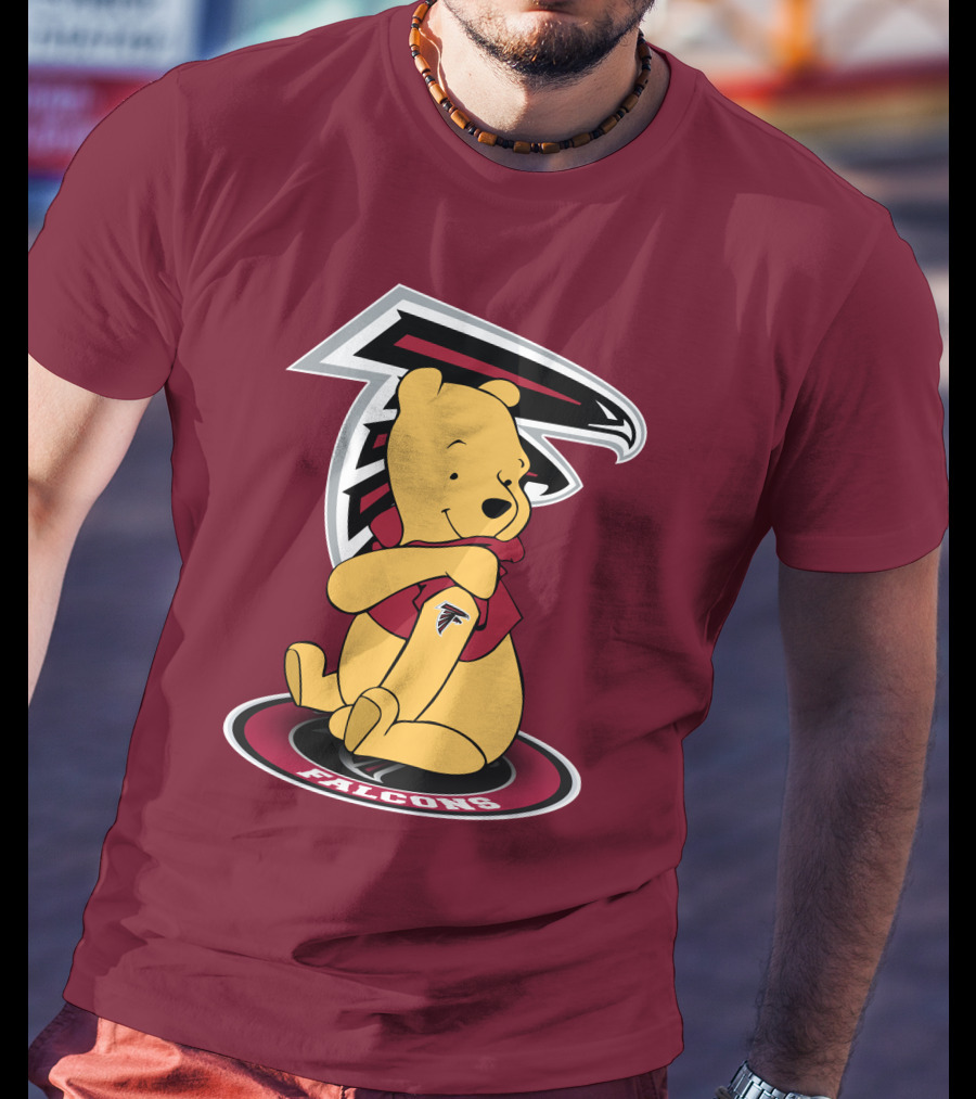 Atlanta Falcons Winnie The Pooh Mascot Crossover T-Shirt