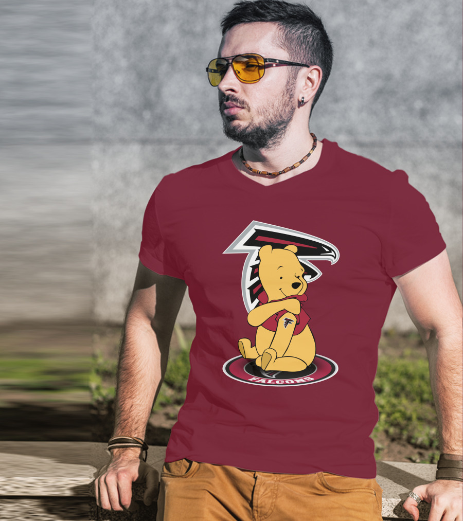 Atlanta Falcons Winnie The Pooh Mascot Crossover T-Shirt