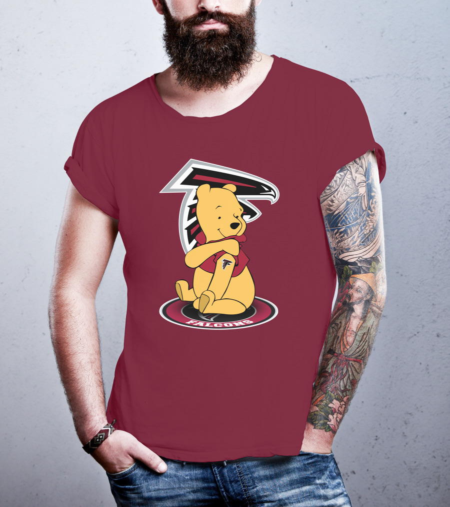 Atlanta Falcons Winnie The Pooh Mascot Crossover T-Shirt