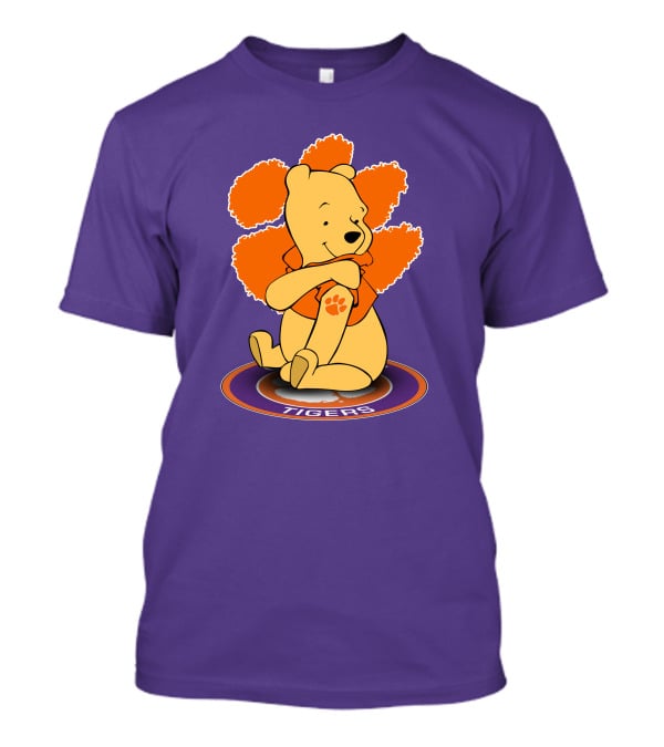 Clemson Tigers Winnie The Pooh Paw Prints T-Shirt