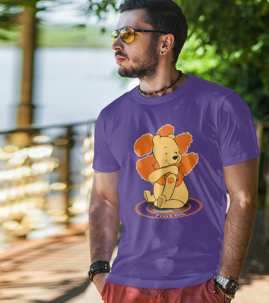 Clemson Tigers Winnie The Pooh Paw Prints T-Shirt