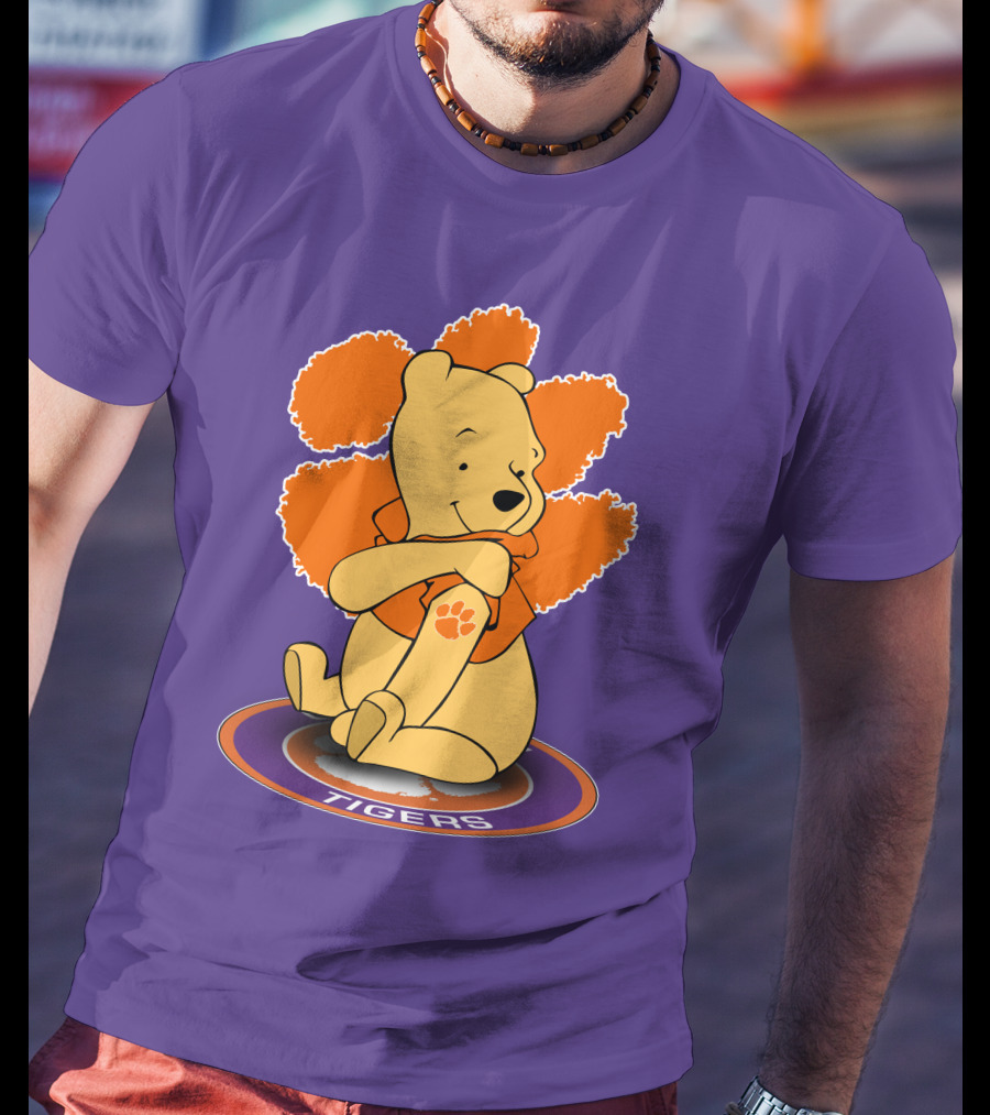 Clemson Tigers Winnie The Pooh Paw Prints T-Shirt