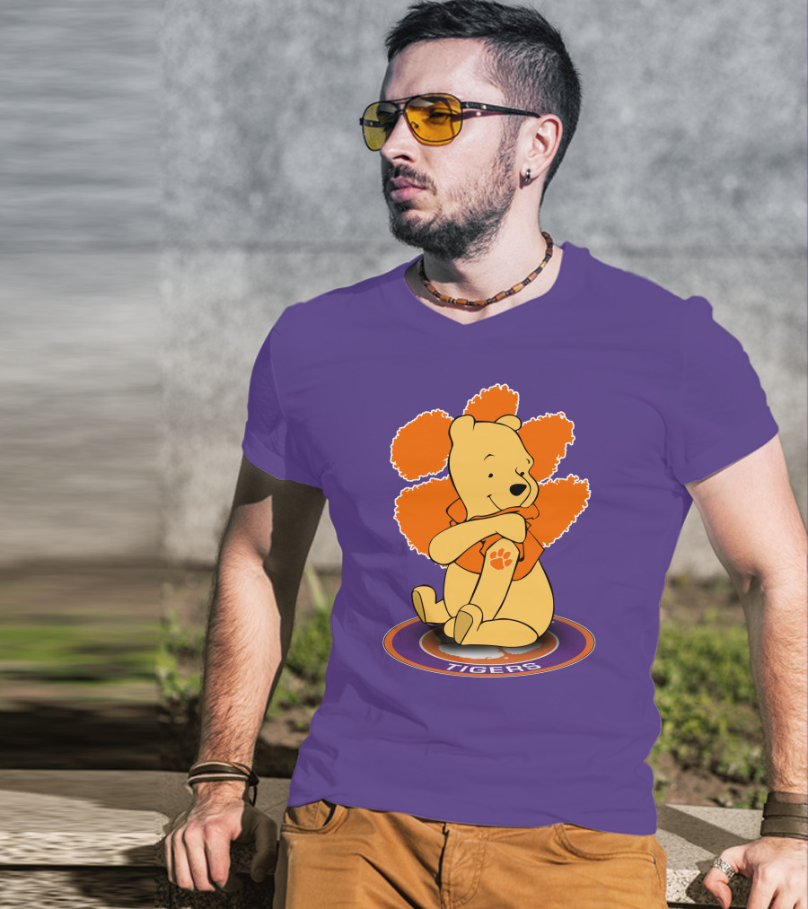 Clemson Tigers Winnie The Pooh Paw Prints T-Shirt