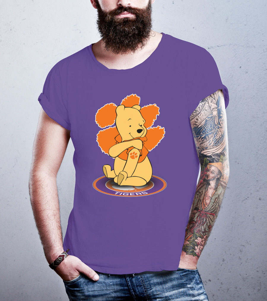 Clemson Tigers Winnie The Pooh Paw Prints T-Shirt