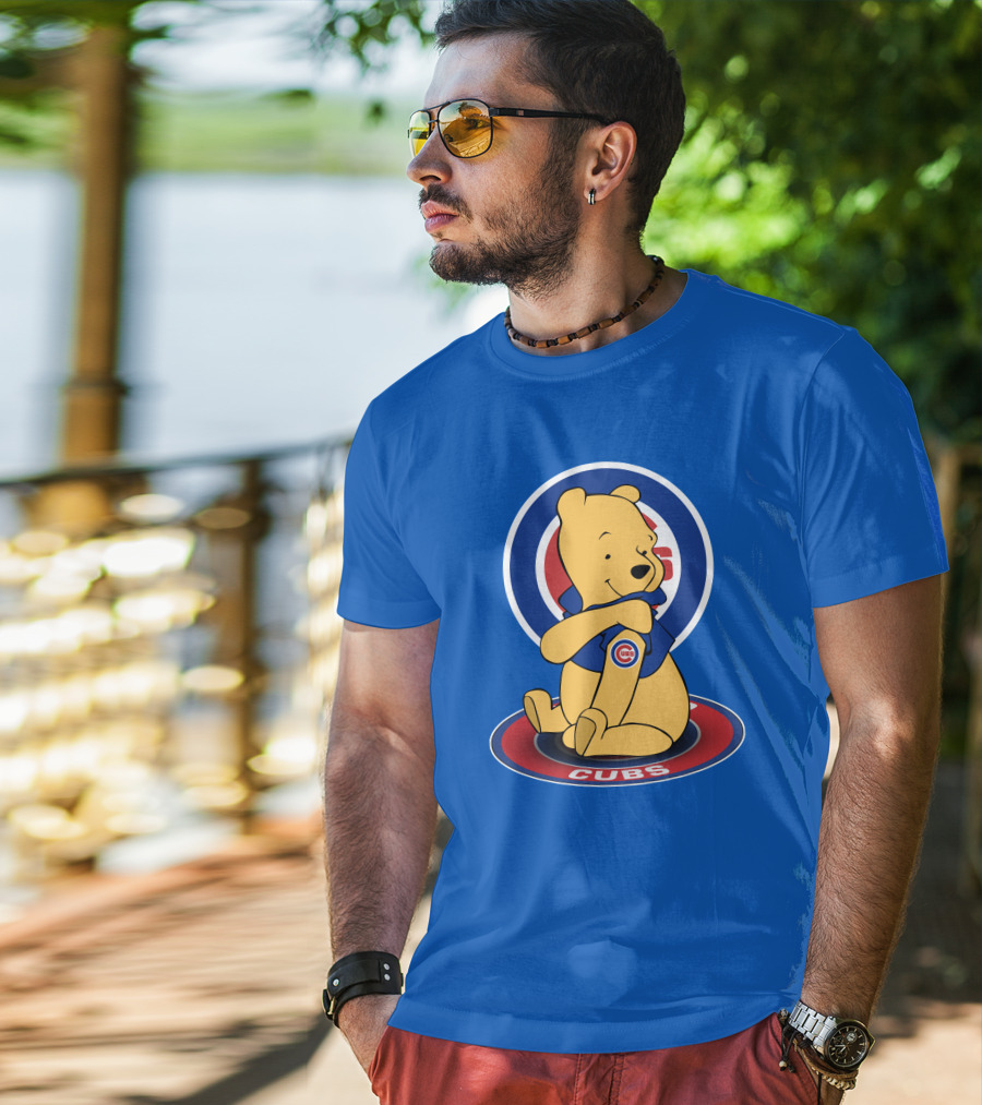 Chicago Cubs Pooh Bear Crossover Logo T-Shirt