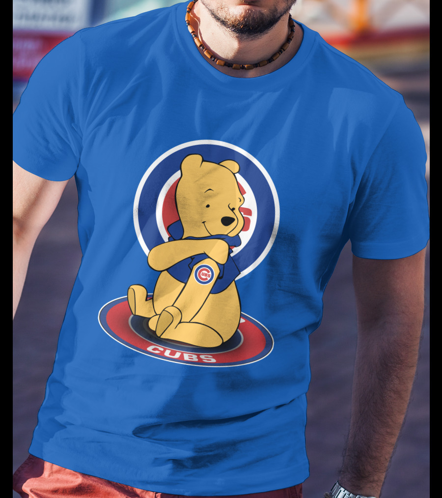 Chicago Cubs Pooh Bear Crossover Logo T-Shirt