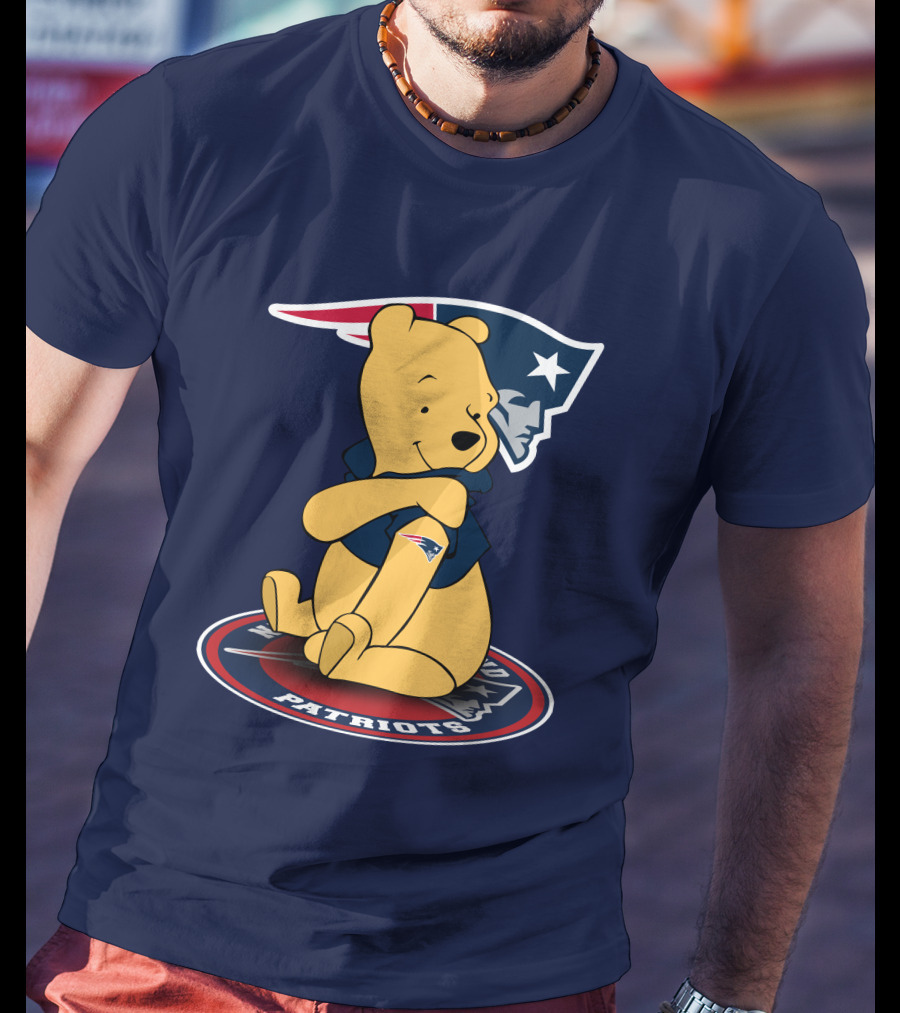 New England Patriots Winnie The Pooh Logo With Patriots Emblem T-Shirt