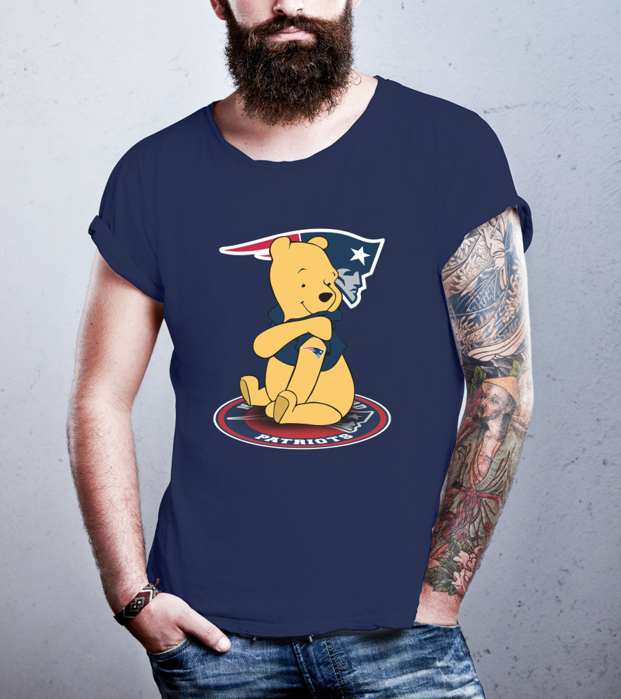 New England Patriots Winnie The Pooh Logo With Patriots Emblem T-Shirt