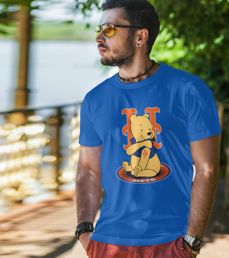 New York Mets Winnie The Pooh MLB Character Crossover T-Shirt